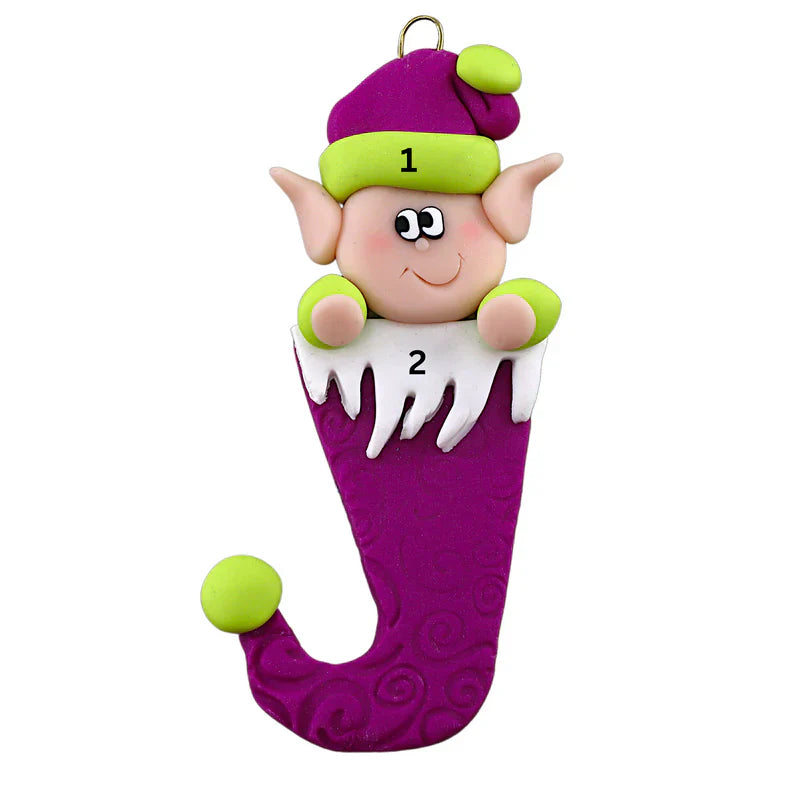 Elf in Stocking Ornaments