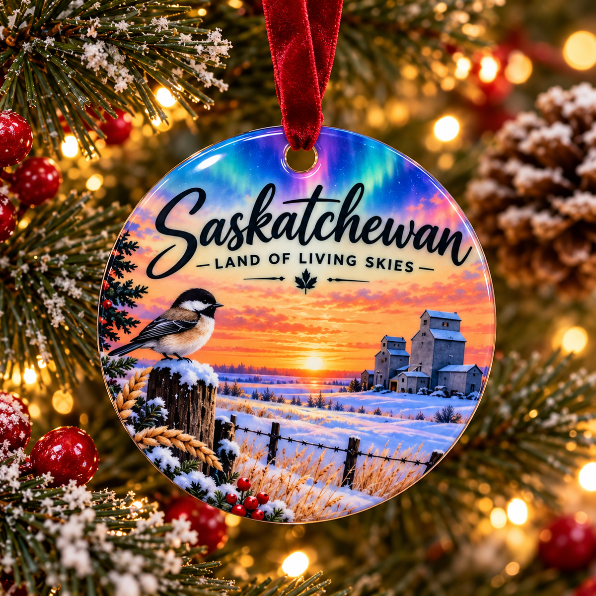 Saskatchewan Ceramic Christmas Ornament
