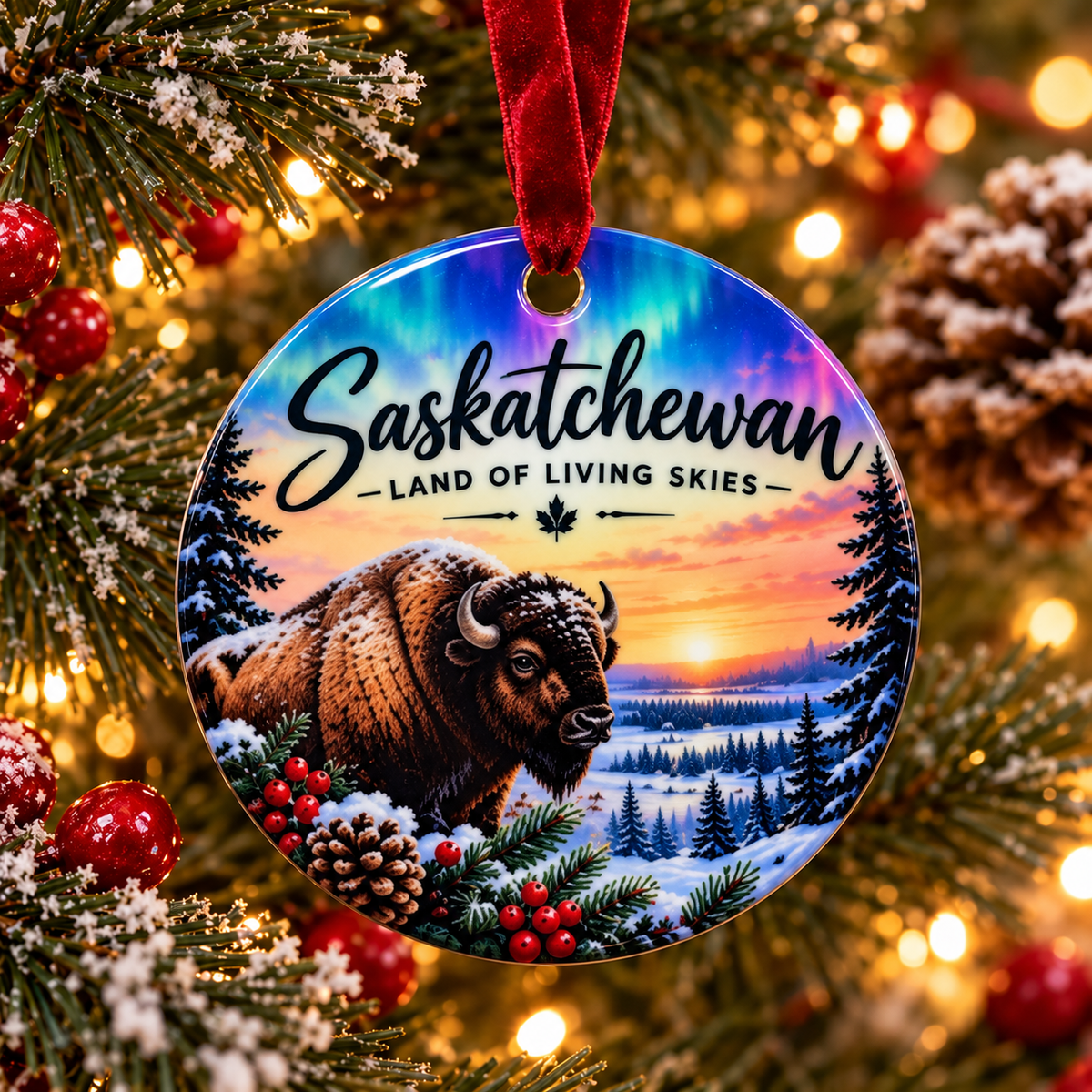 Saskatchewan Ceramic Christmas Ornament