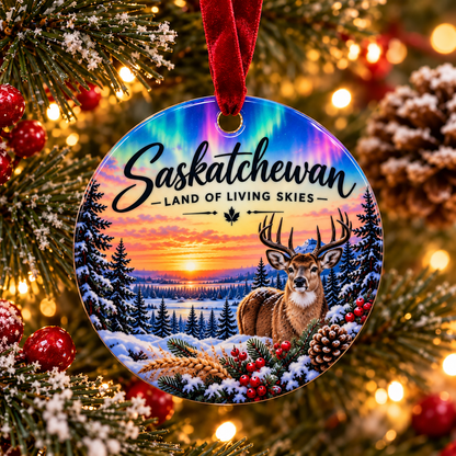 Saskatchewan Ceramic Christmas Ornament