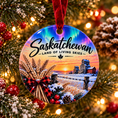 Saskatchewan Ceramic Christmas Ornament