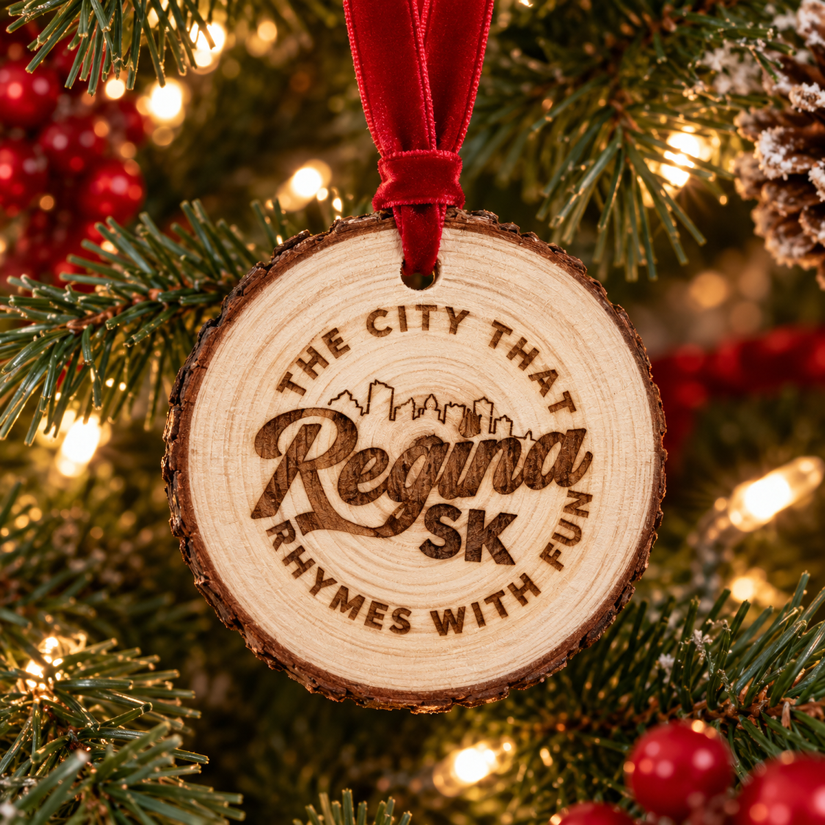 Saskatchewan Laser Engraved Wooden Ornaments