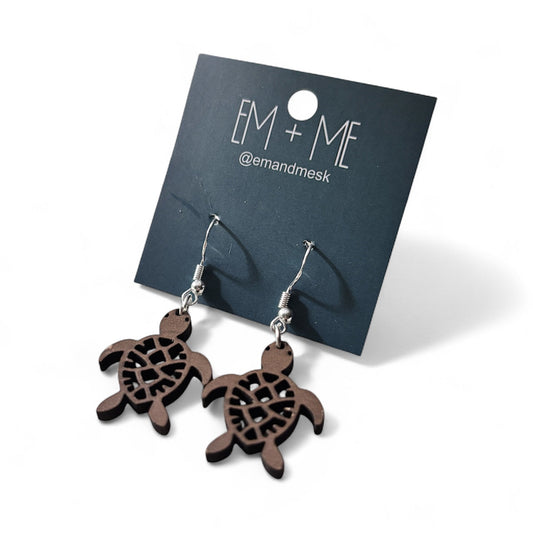 Animal wooden dangle earrings