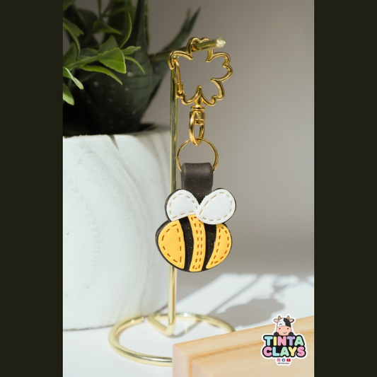 Bee Polymer Clay Keychain