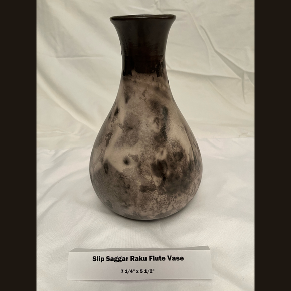 Slip Saggar Flute Vase