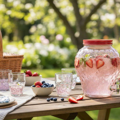 Glass Strawberry Shape Drink Dispenser