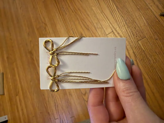 Bow tassel earrings