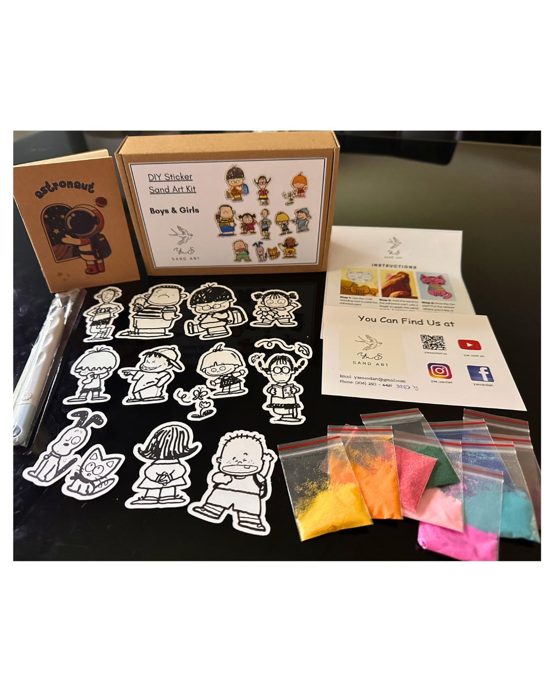 Boys and Girls - Sand Art Sticker Kit/Crafting Gift