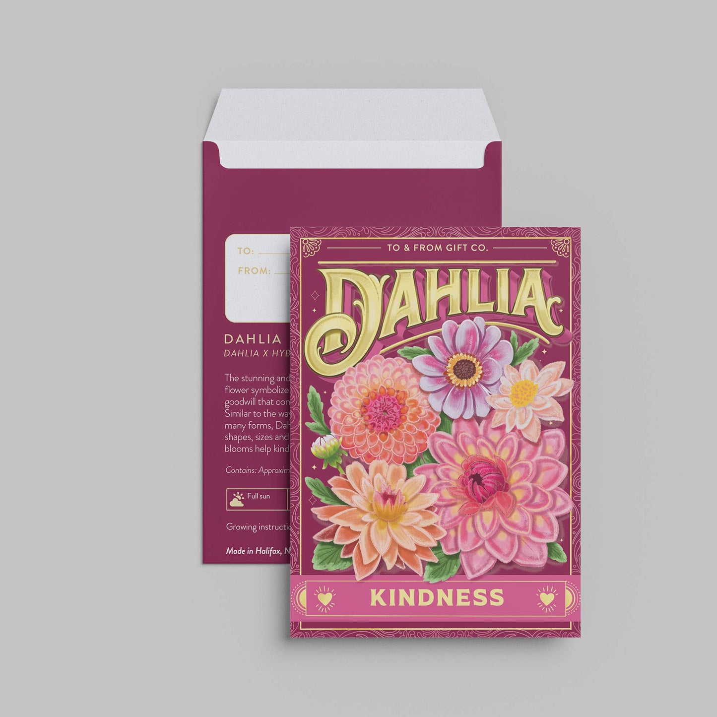 Floriography Seed Packet Countertop Display + 100 Seed Packets