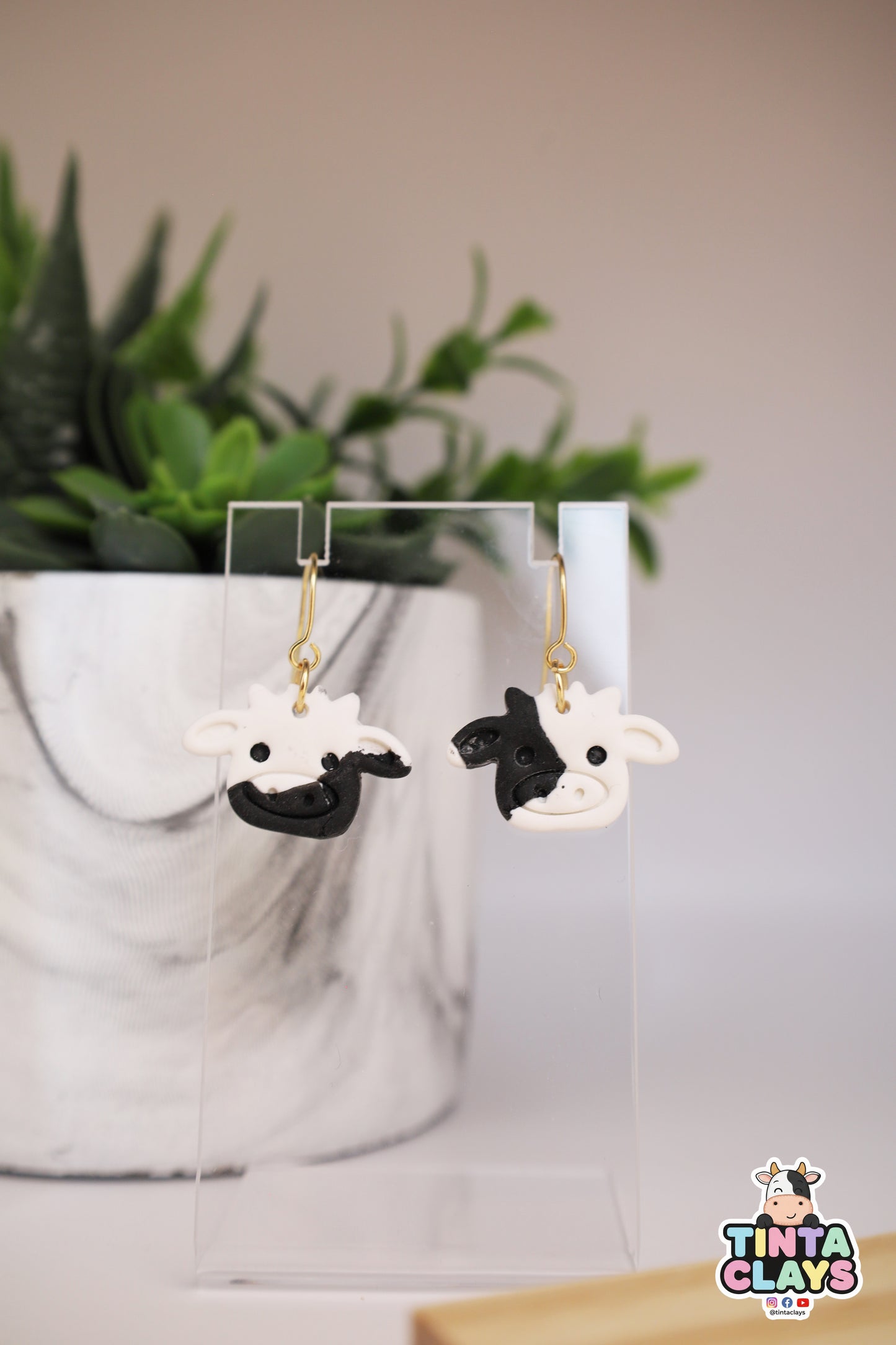 Calf Polymer Clay Dangle Earrings