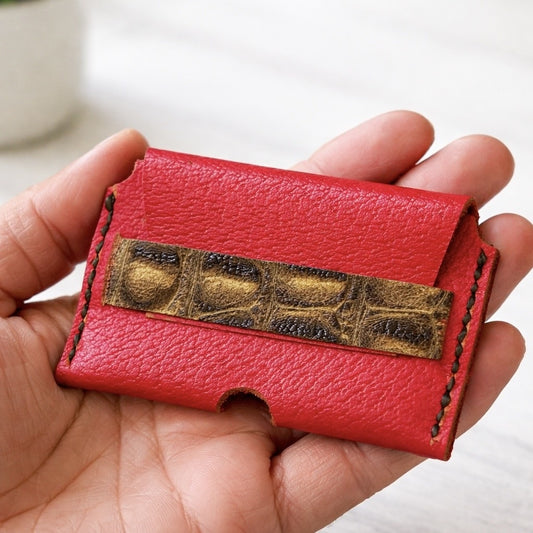 Card holder-Croc Accent