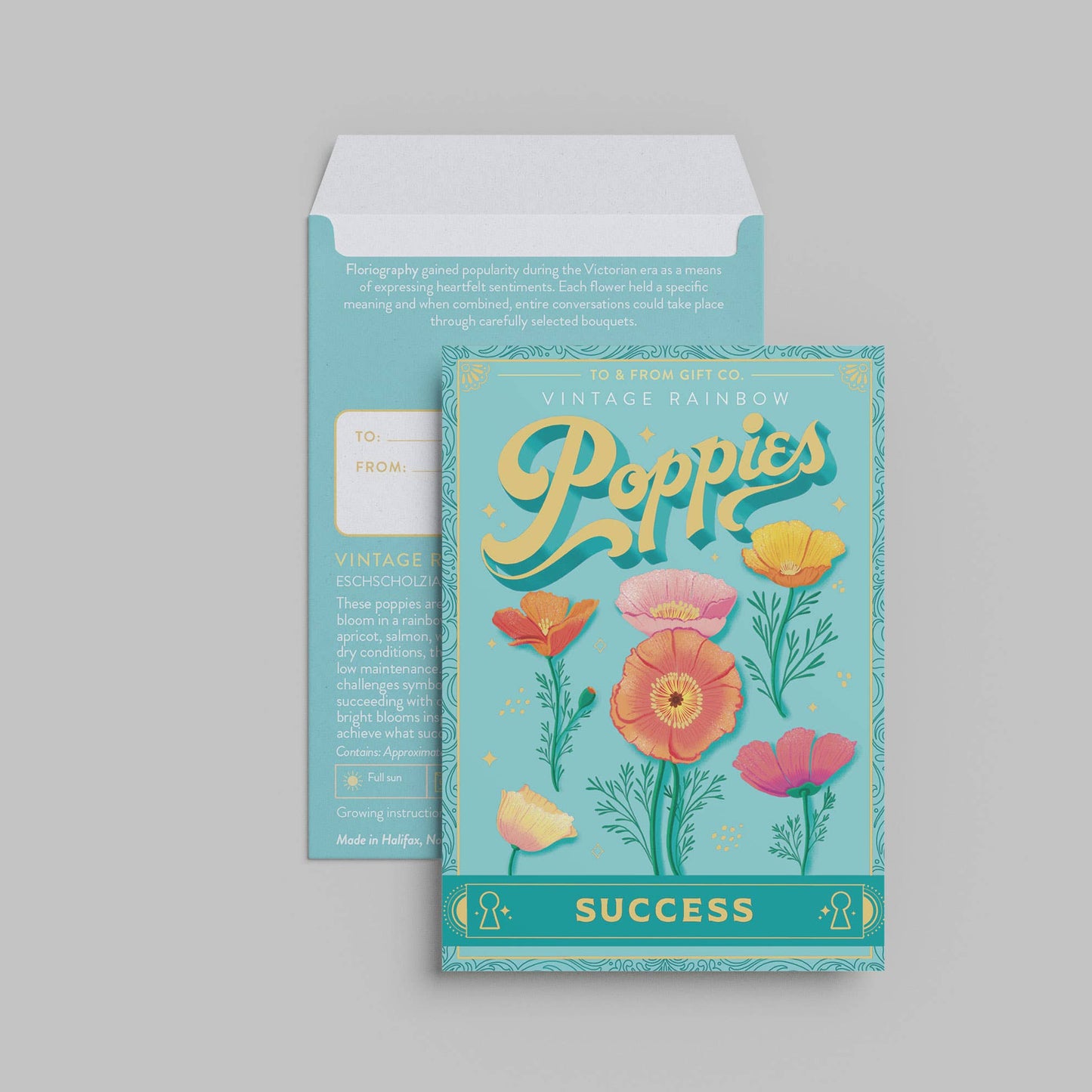 Floriography Seed Packet Countertop Display + 100 Seed Packets