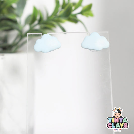 Cloud Polymer Clay Stud Earrings