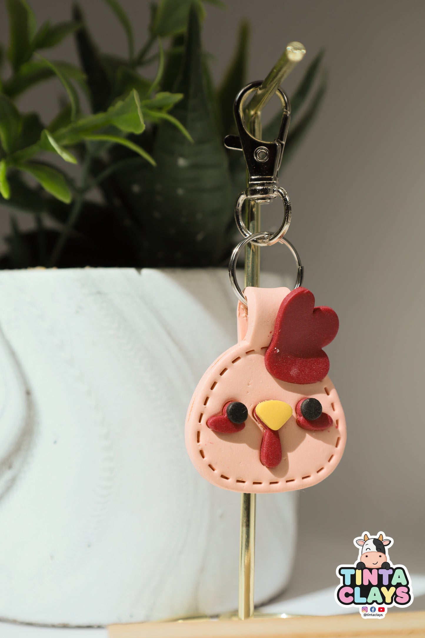 Chicken Cluck Yeah! Polymer Clay Keychain