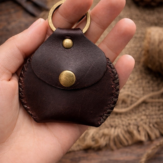 Rounded pouch keychain