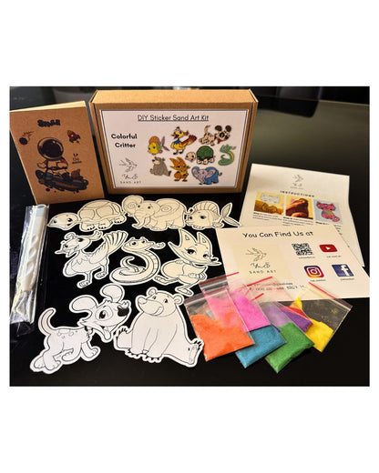 Colorful Critters - Sand Art Sticker Kit/Crafting Gift