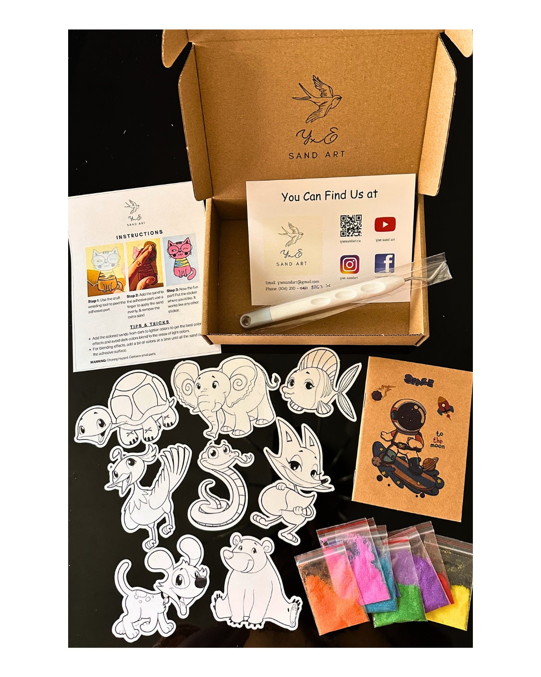 Colorful Critters - Sand Art Sticker Kit/Crafting Gift