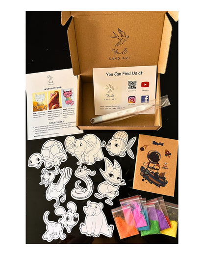 Colorful Critters - Sand Art Sticker Kit/Crafting Gift