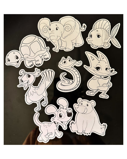 Colorful Critters - Sand Art Sticker Kit/Crafting Gift