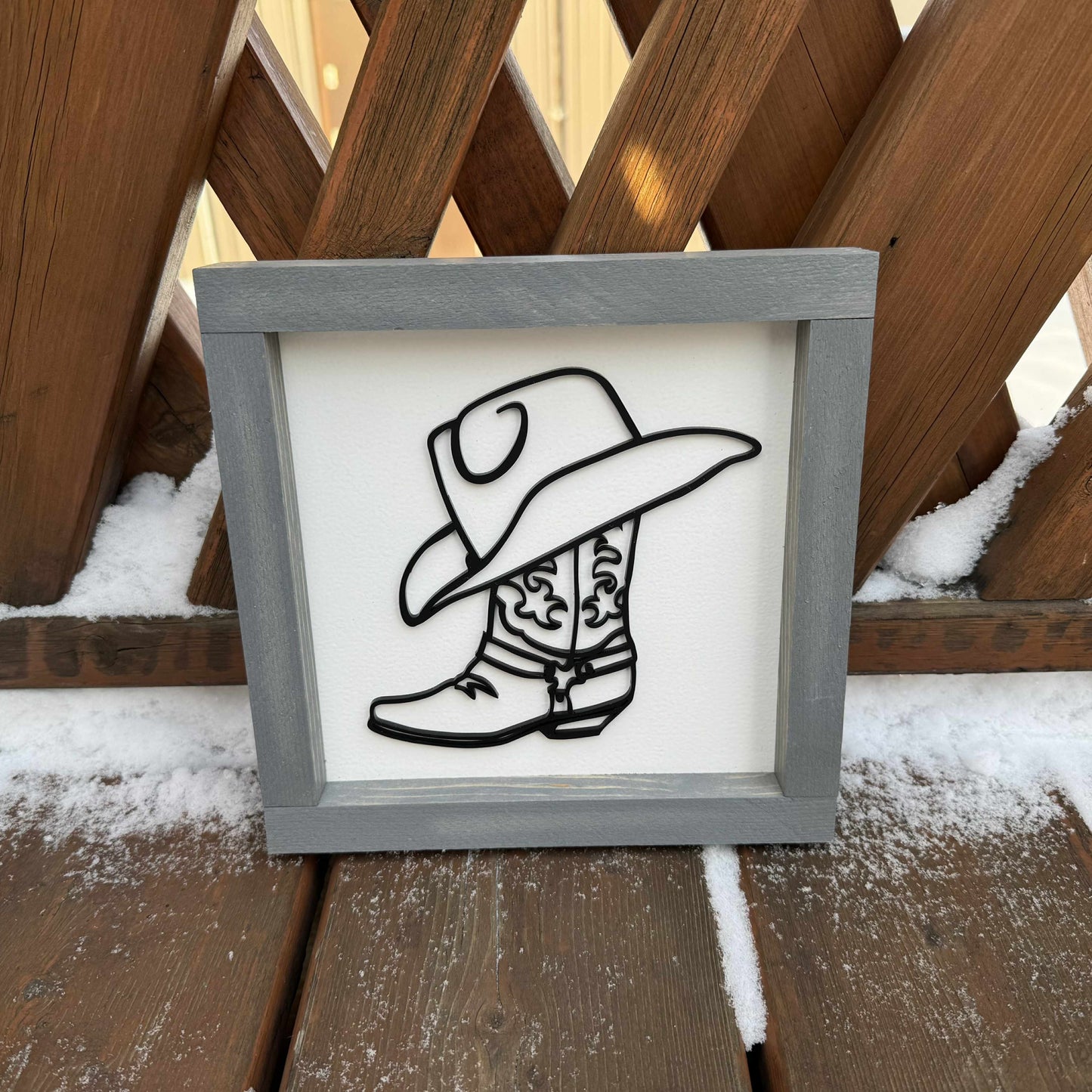 Cowboy Boot and Hat Sign