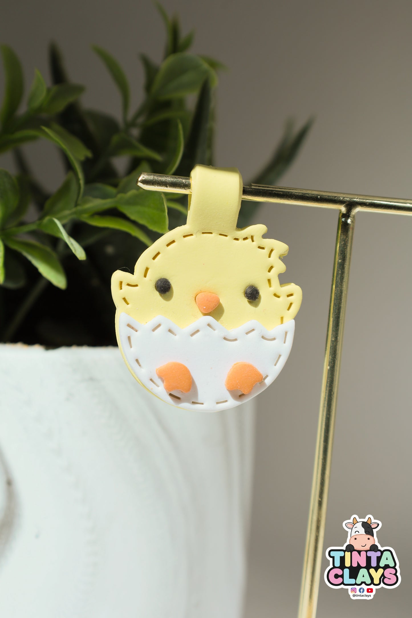 Baby Chick Polymer Clay Keychain