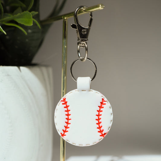 Baseball Polymer Clay Keychain