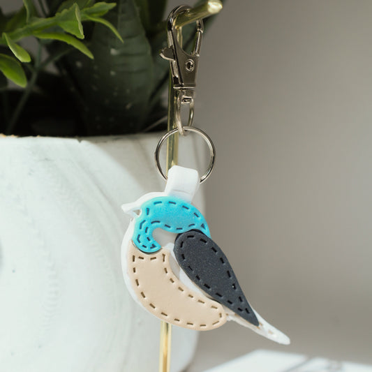 Bird Polymer Clay Keychain