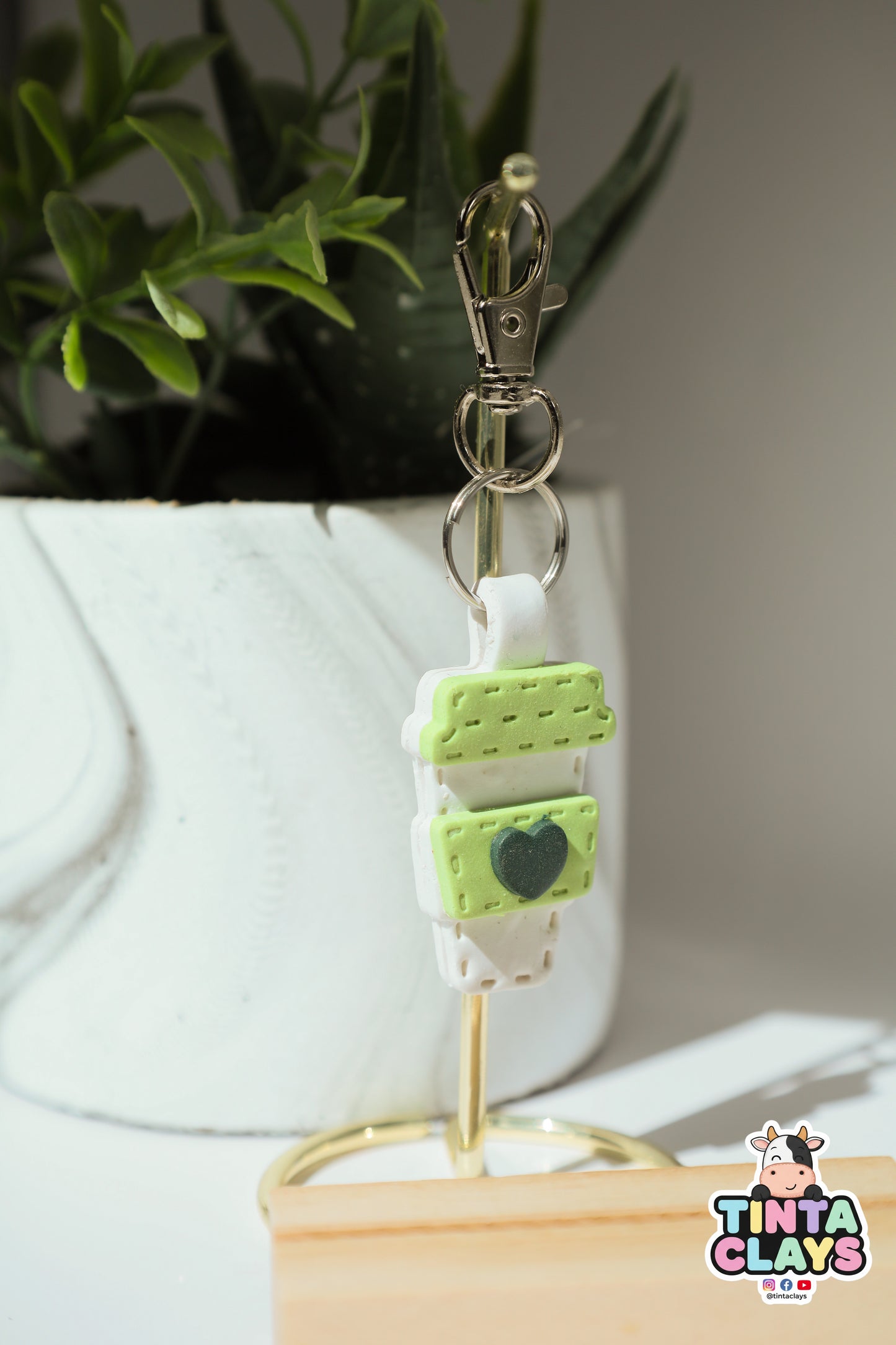 Coffee Cup Polymer Clay Keychain