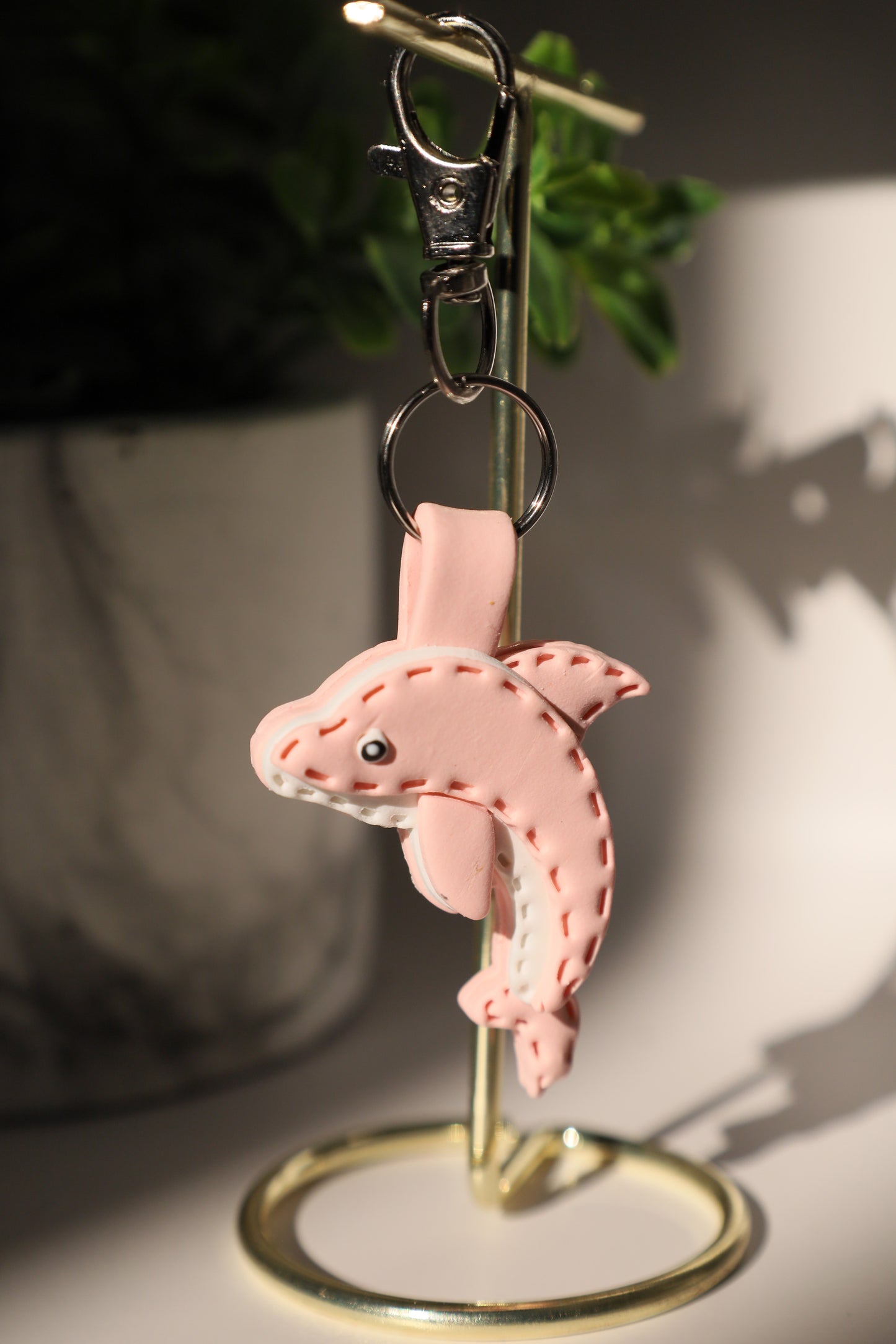 Dolphin Polymer Clay Keychain