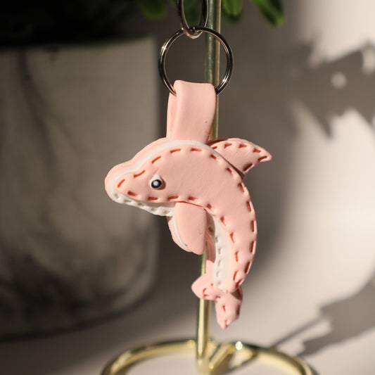 Dolphin Polymer Clay Keychain