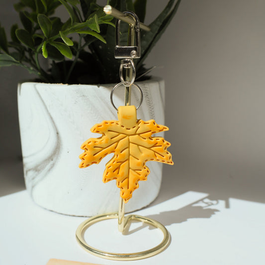 Maple Leaf Polymer Clay Keychain