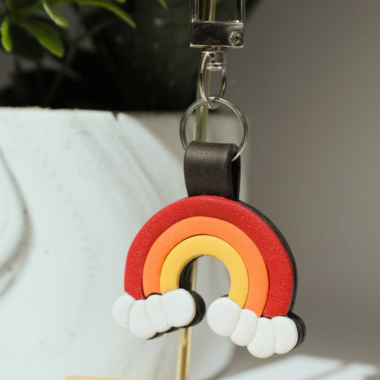 Rainbow Polymer Clay Keychain