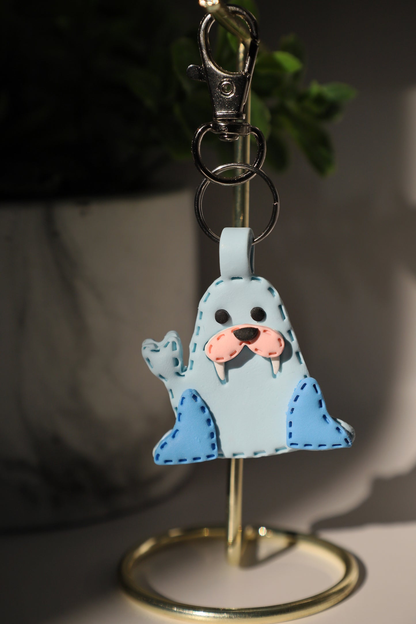 Sea Lion Polymer Clay Keychain