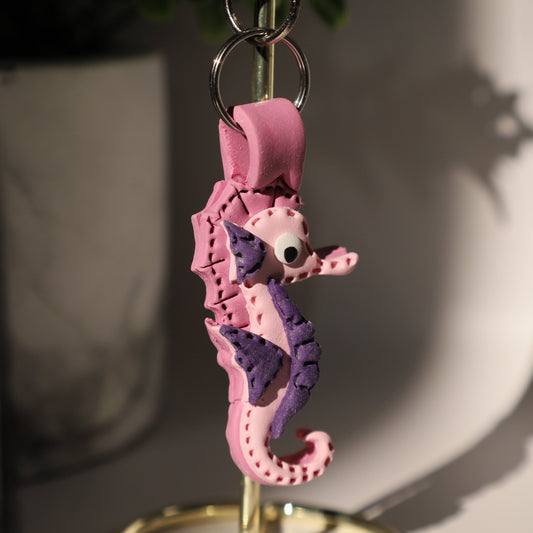 Seahorse Polymer Clay Keychain