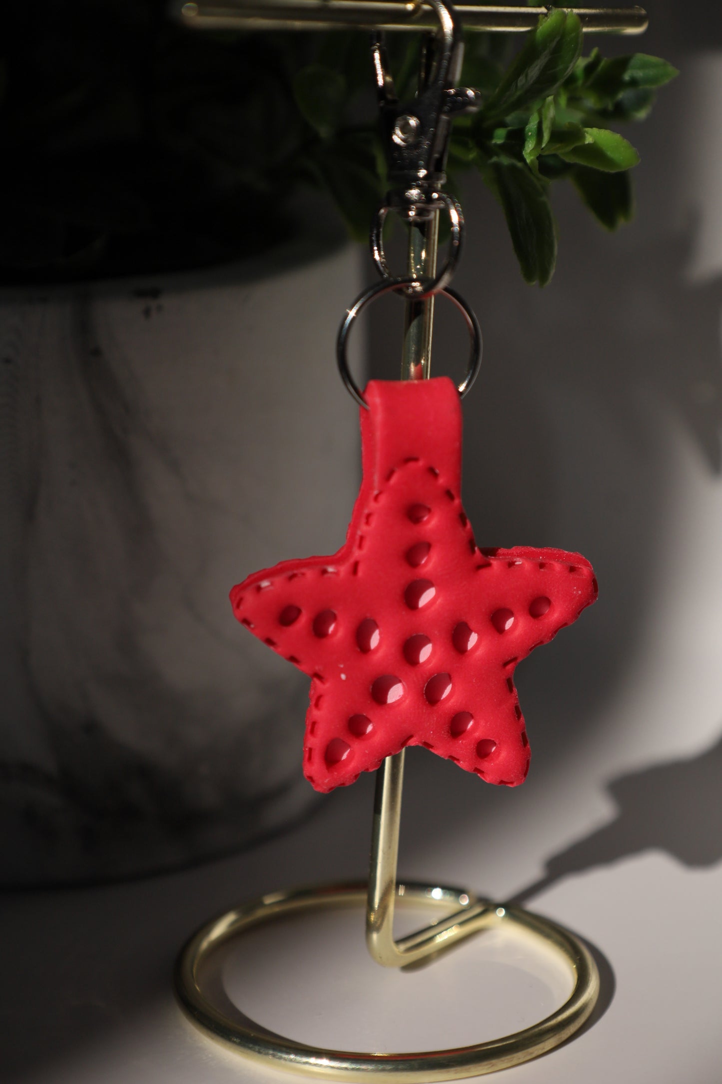 Starfish Polymer Clay Keychain