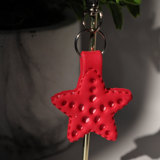 Starfish Polymer Clay Keychain