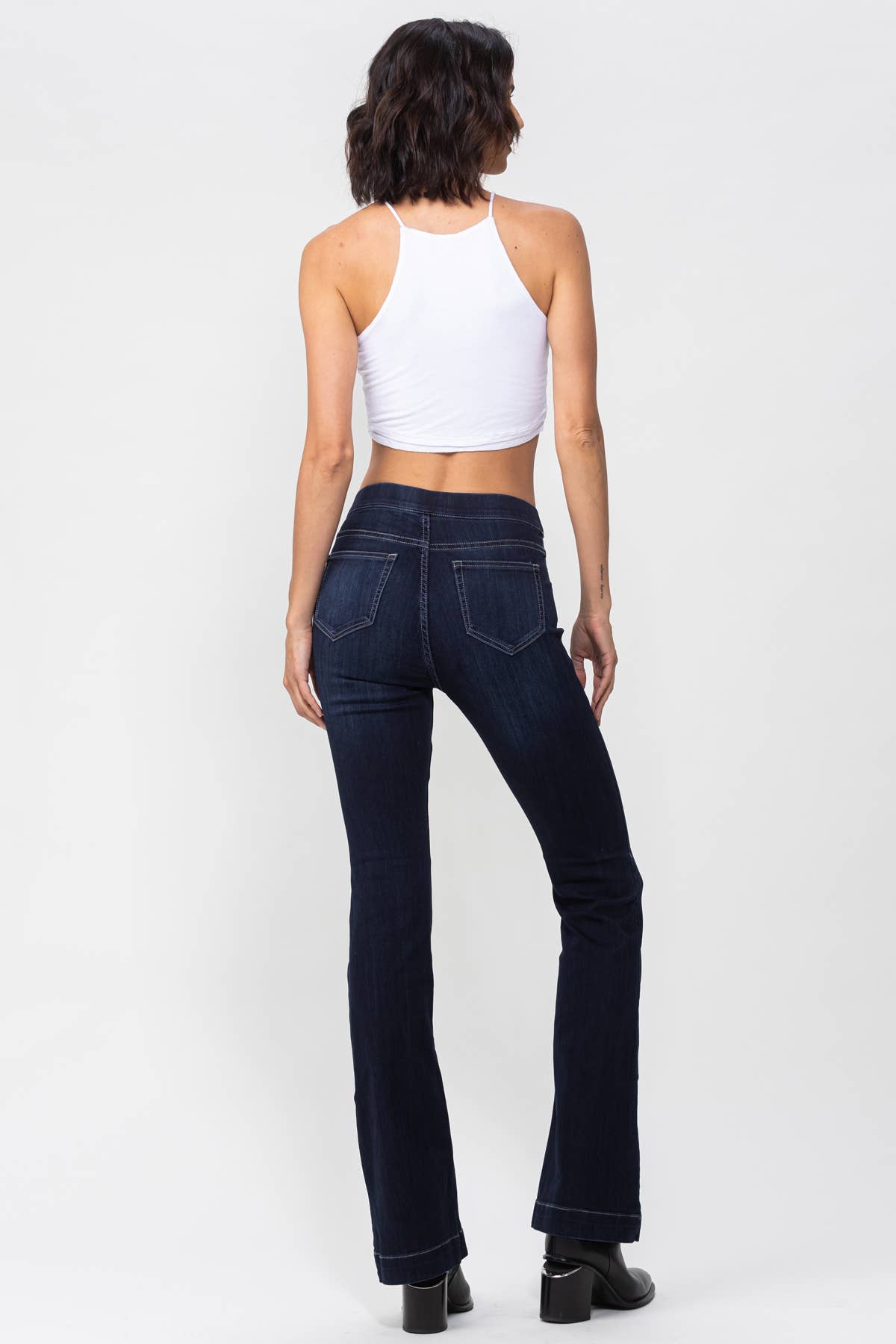 PLUS SIZE Indigo Pull On Flare
