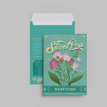 Floriography Seed Packet Countertop Display + 100 Seed Packets