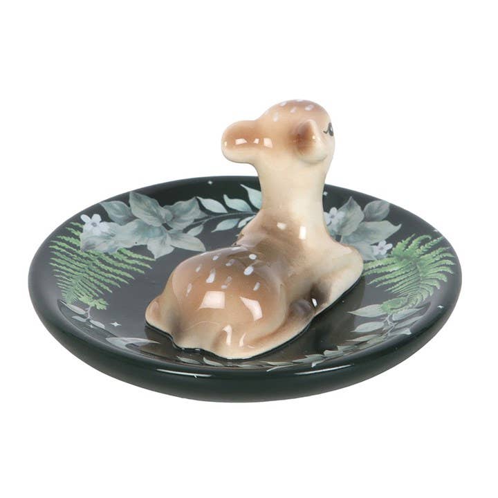 Green Fawn Ceramic Trinket Dish