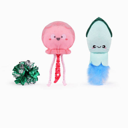 HugSmart Pet - Ocean Pals  | Jellyfish&Squid - Cat Toy
