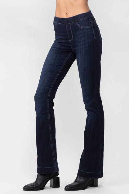 PLUS SIZE Indigo Pull On Flare
