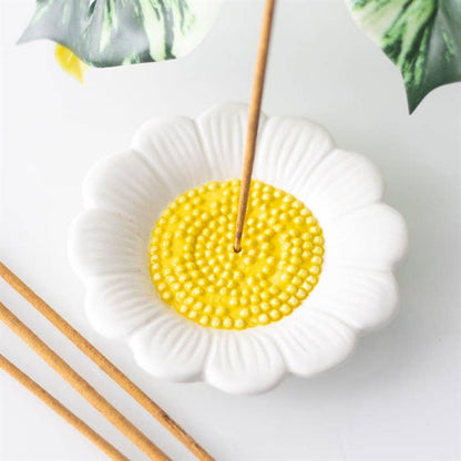 Daisy Ceramic Incense Holder Plate