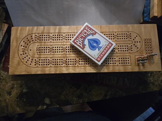 Figured Cherry Cribbage Board
