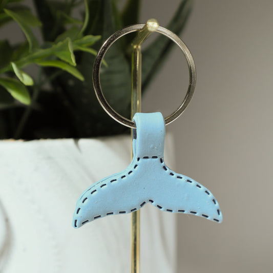 Fin-Tastic Flair Cute Whale Fin Polymer Clay Keychain