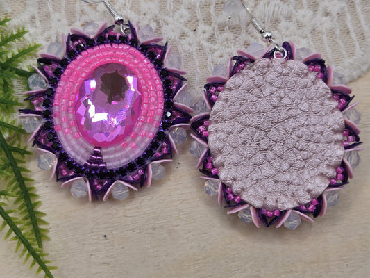 Flat stitch earrings