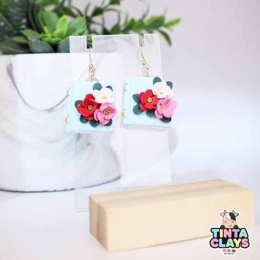 Floral Book Drop Earrings