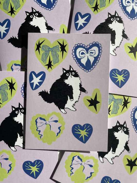 Fluffy Scaredy Cat Greeting Card