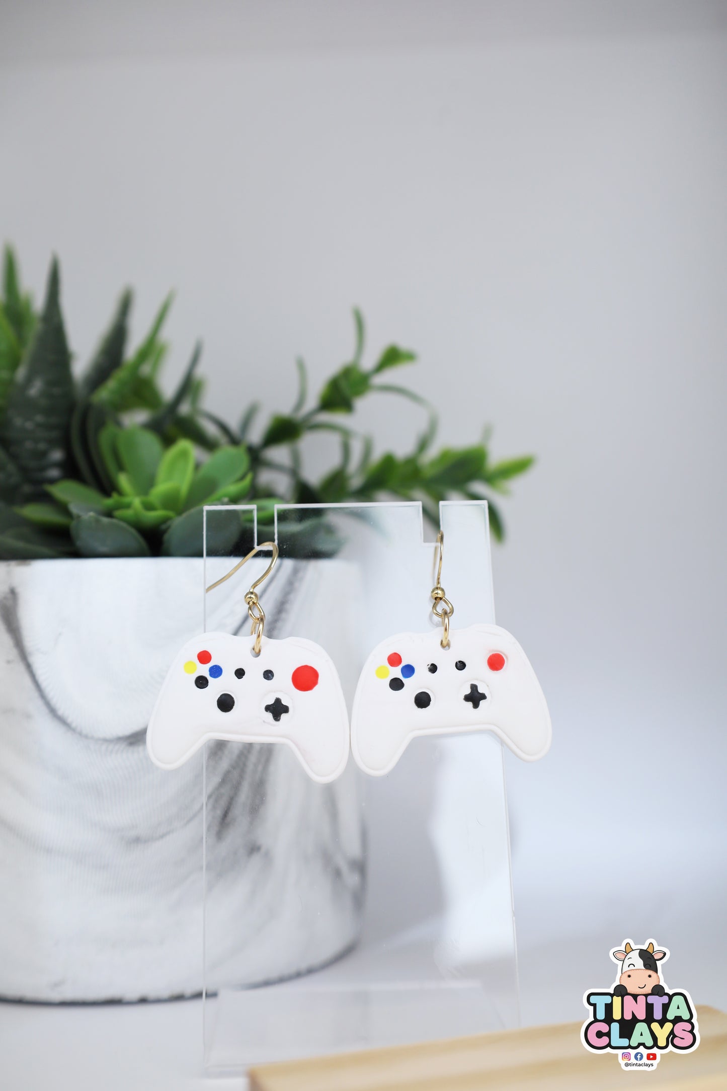 Game Console Polymer Clay Dangle Earrings
