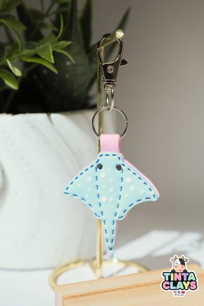 Gentle Giant Manta Ray Polymer Clay Keychain