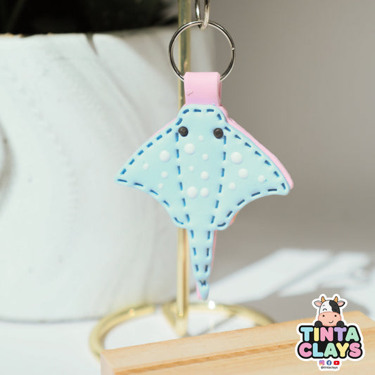 Gentle Giant Manta Ray Polymer Clay Keychain